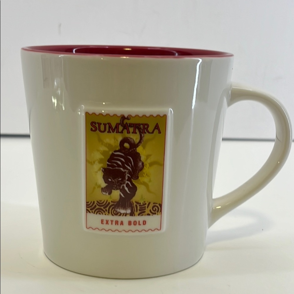 Starbucks Rare 2006 Sumatra Extra Bold Tiger Stamp Coffee Mug 16 oz Ceramic Cup